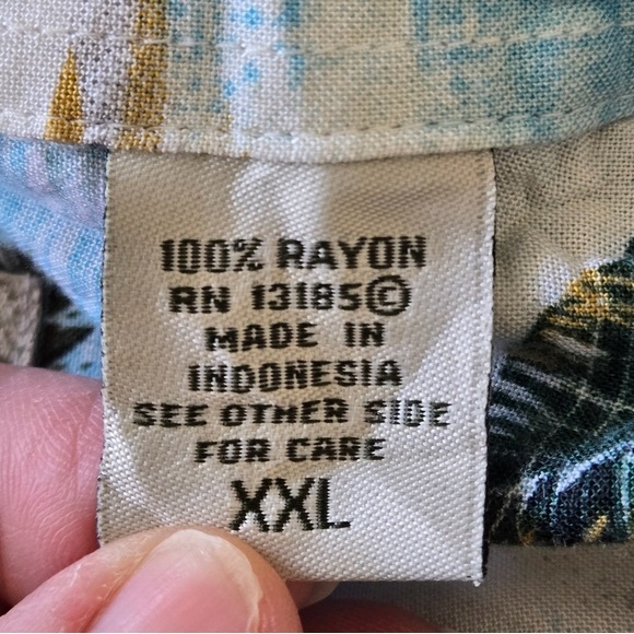 Batck Bay Tropical Palm Tree Button-Up Mens  Xxl Short Sleeve Shirt - Picture 7 of 9